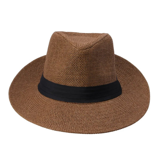 Unisex Straw Trilby Sun Hat