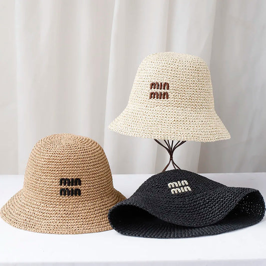Women’s Woven Straw Bucket Hat