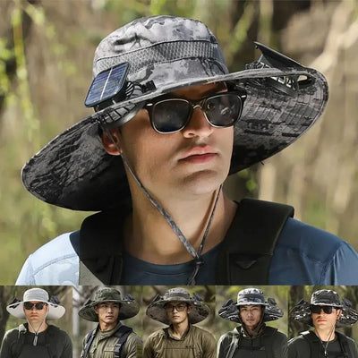 Solar Fan Wide Brim Sun Hat